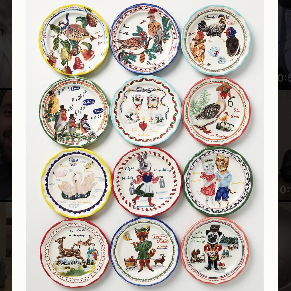 Nathalie Lete Twelve Days of Christmas Plates