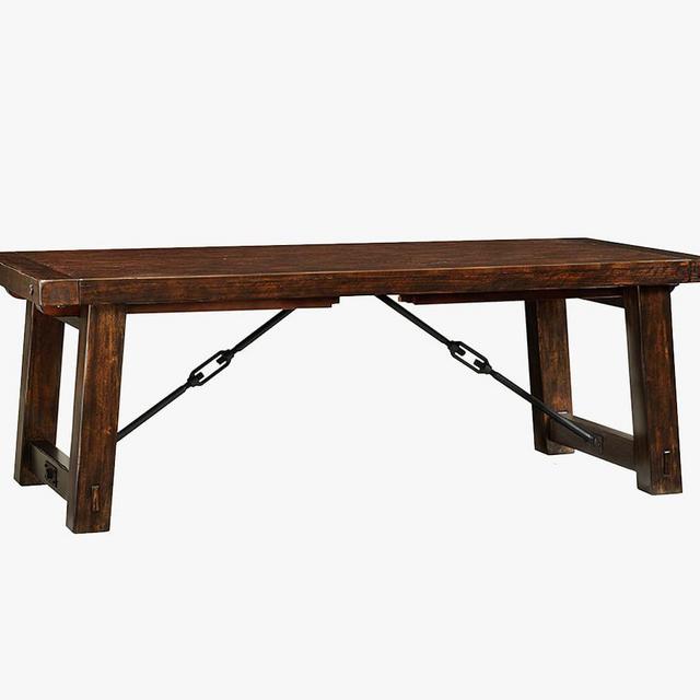 Benchwright Extending Dining Table, Rustic Mahogany, 86" - 122" L