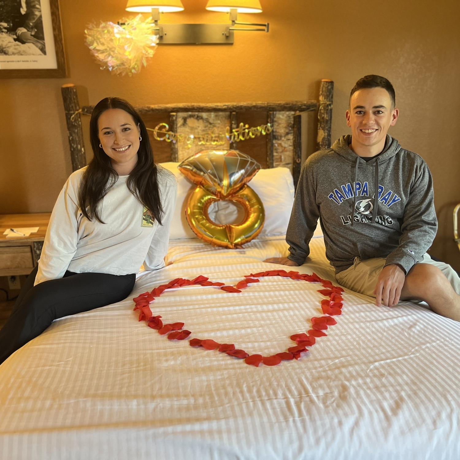 Ashley and Ryan decorated our cabin after getting engaged!