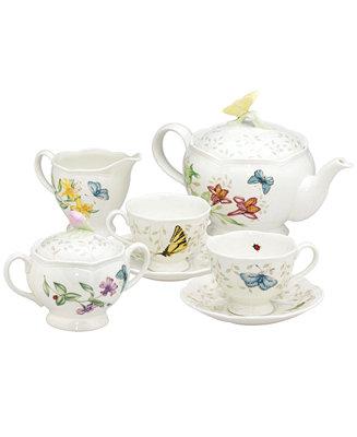 "Butterfly Meadow" 7-Piece Tea Set, Service for Two
