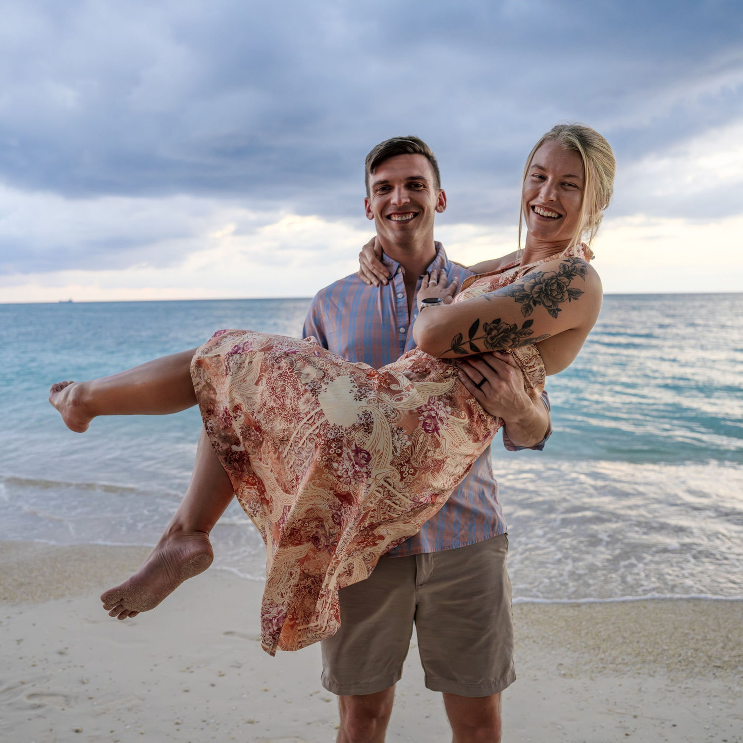 Enjoying the sunset during Christmas in the Caymans!