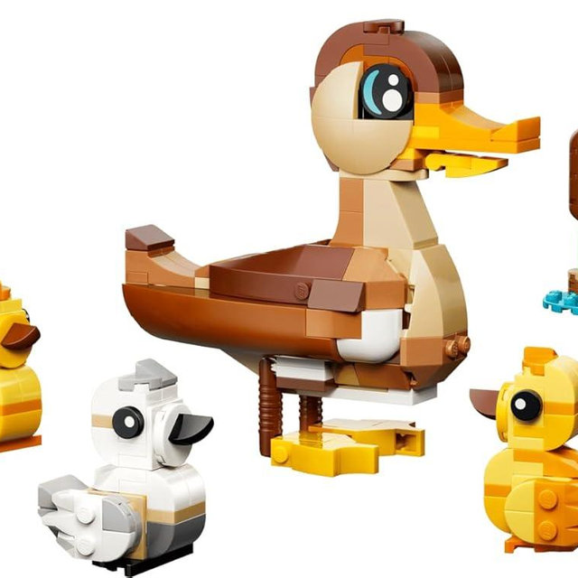 LEGO Creator Duck Family Building Set – 262-Piece Animal Toy with Posable Mother Duck & 3 Ducklings, Cute Play & Display Model, Gift for Kids – 40885