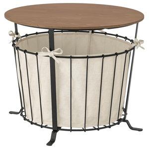 ÄNGESBYN Storage table, black/pine light brown stained, 23 5/8 "