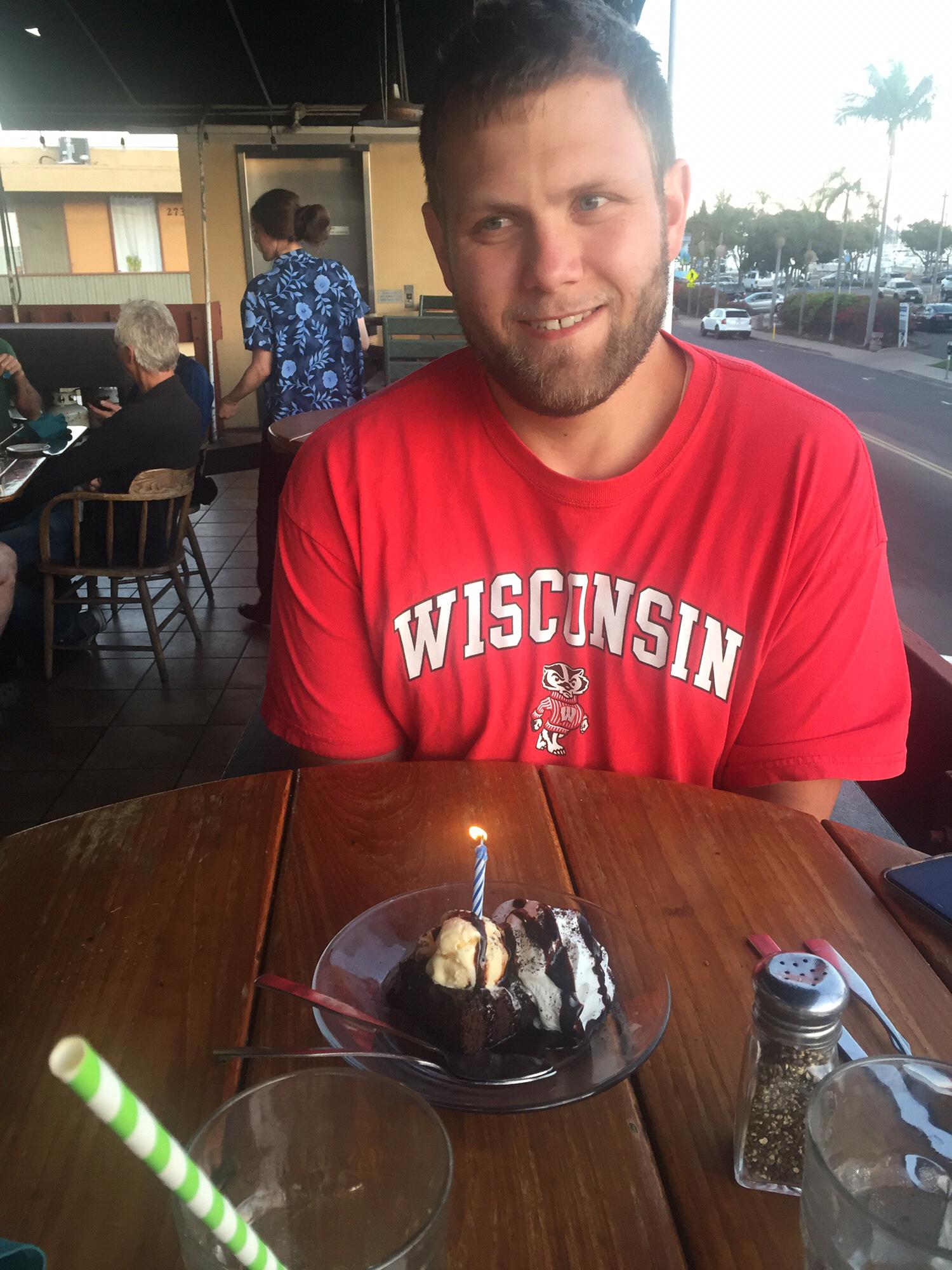 Celebrating Jake's 32nd! First time together for his birthday.