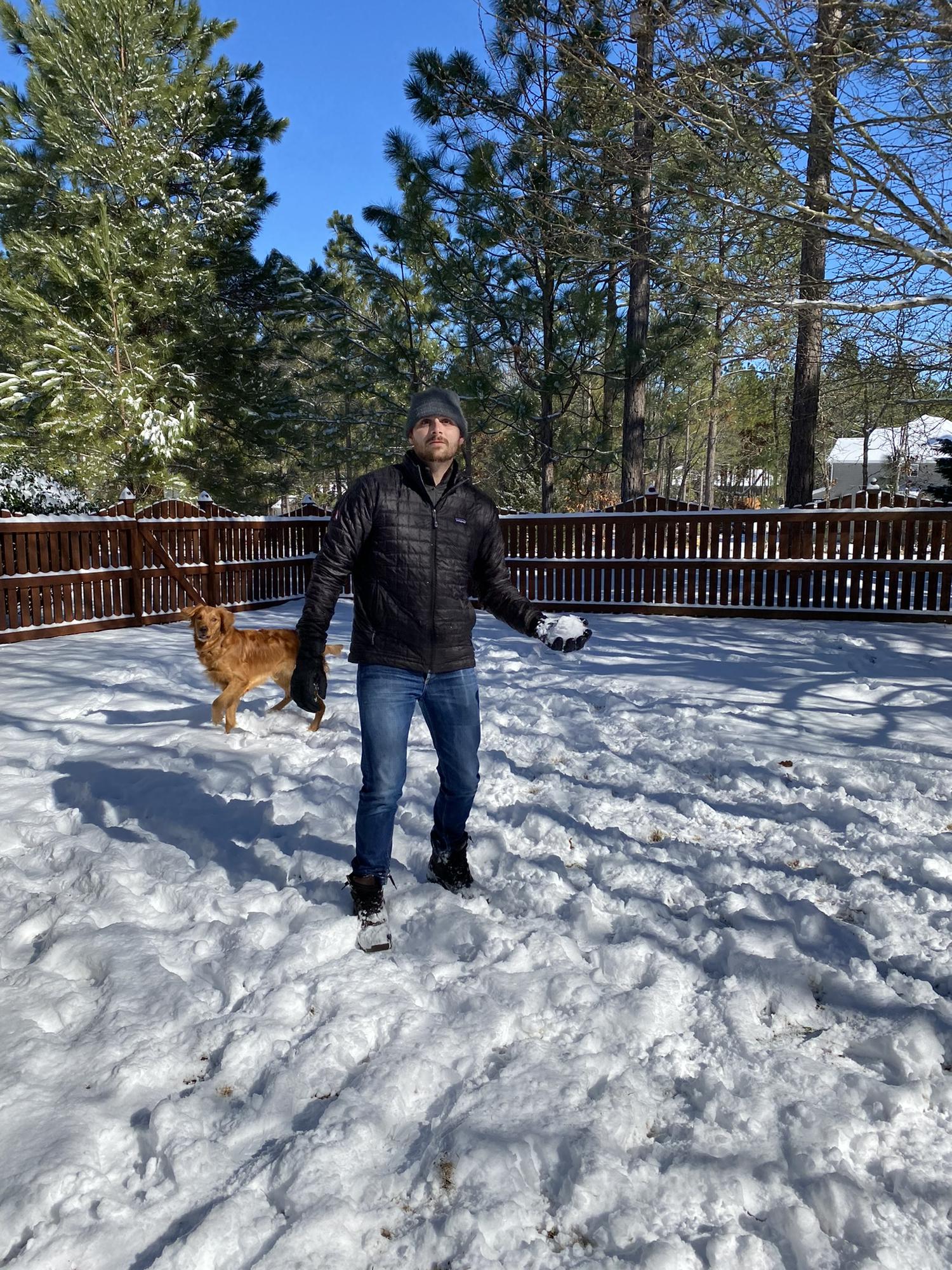 2021: Snow in Pinehurst, NC with Mookie