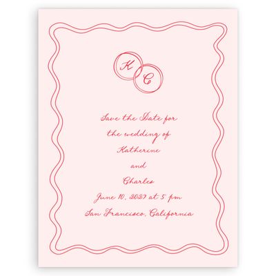 Pink Wedding Digital Save the Date - Cara Portrait
