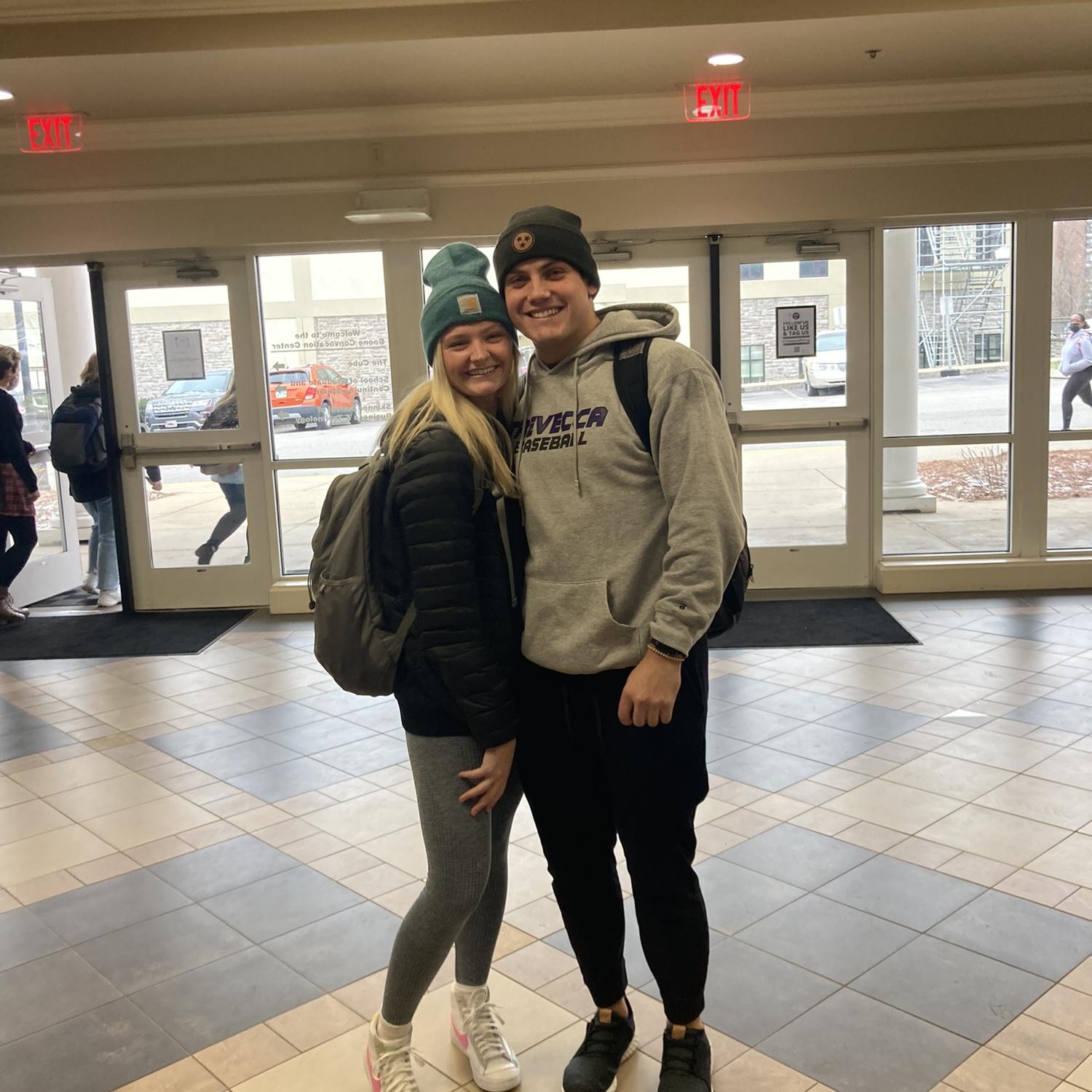 A cold day of classes on campus! College sweethearts <3 1.20.2022