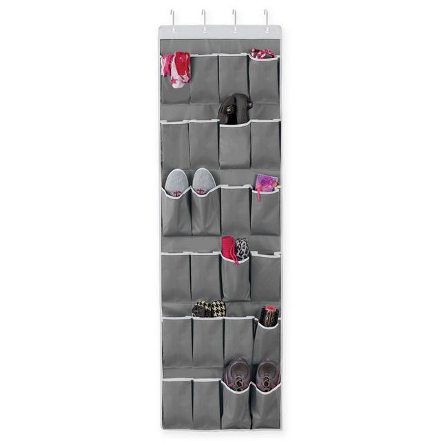 Studio 3B™ Over-the-Door 24-Pocket Shoe Organizer in Grey