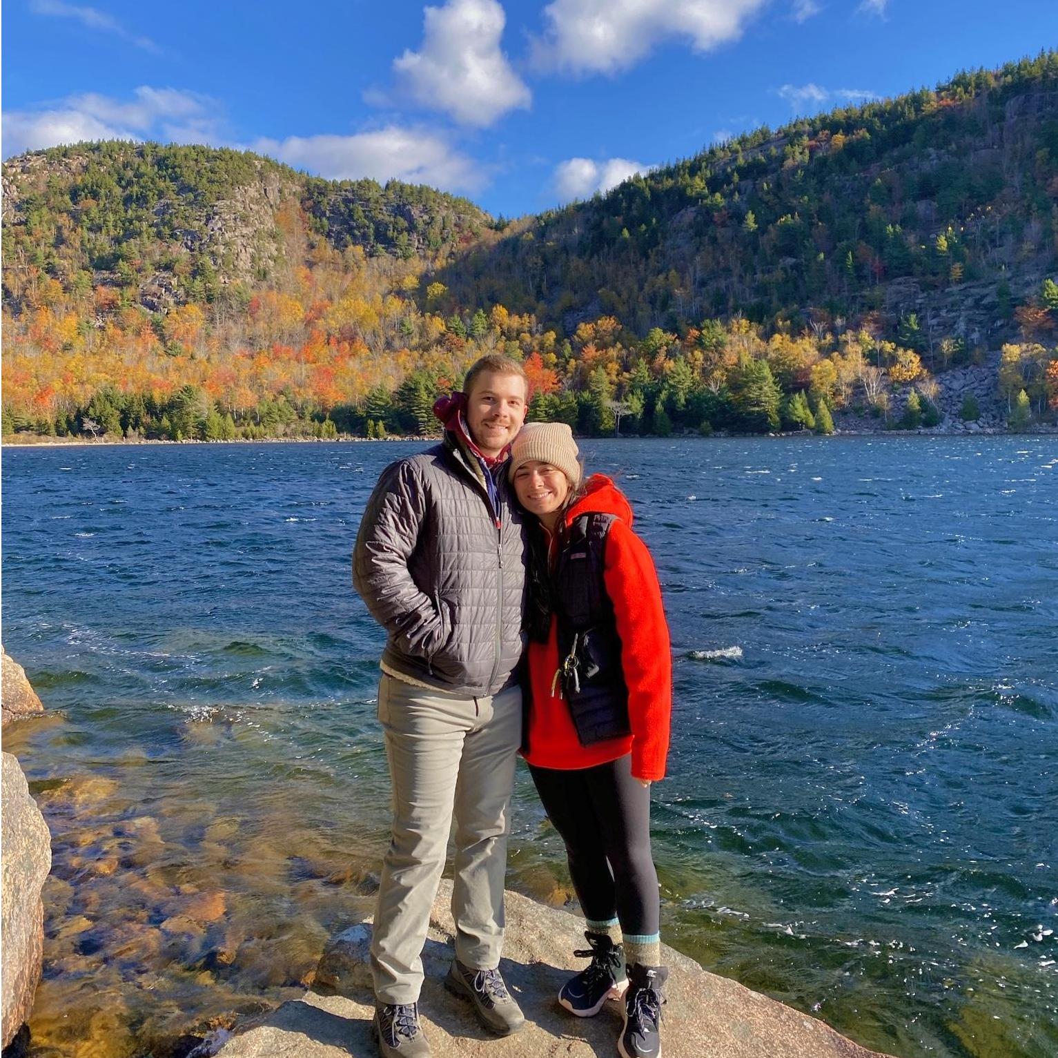 Falling over these trees in Acadia, Maine