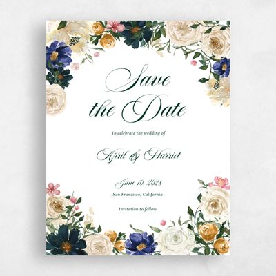 Dark Forest, White Wedding Save the Date - Moderna Portrait