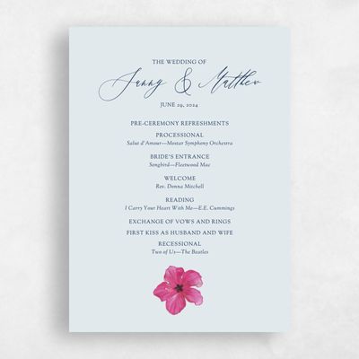 Ice, Blue Wedding Program - Kaumana