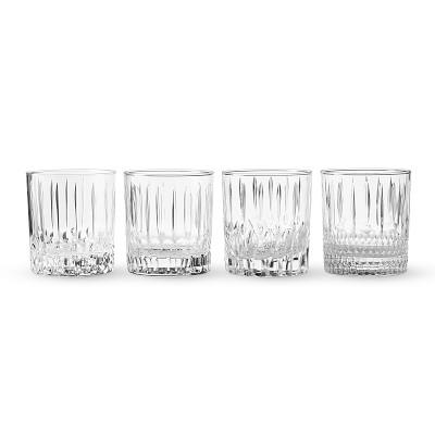 Wilshire Jewel Cut Double Old-Fashioned Glasses, Set of 4, Clear