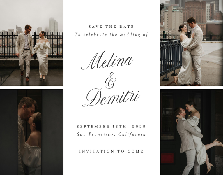 Mabel Multiphoto | White | Zola Save The Dates