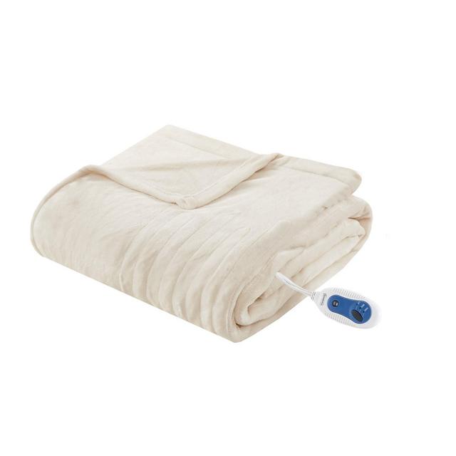 Electric Plush Throw (60"x70") Ivory - Beautyrest