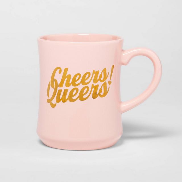 15oz Cheers Queers! Diner Mug Pink - Pride