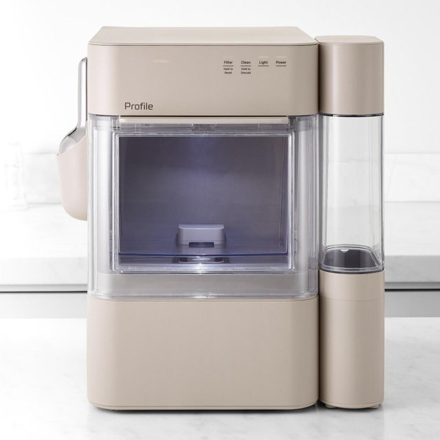 GE Profile Opal 2.0 Ultra Nugget Ice Maker with Side Tank & Scale Inhibiting Filter, Sandstone