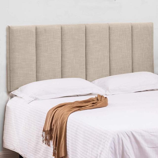 Haobo Upholstered Headboard Foldable King Size Headboards Eastern King/California King Linen Panel with Height Adjustments