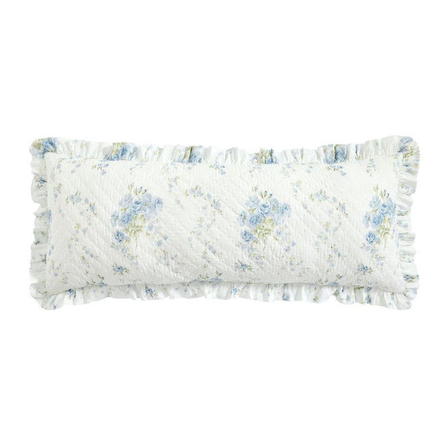LoveShackFancy Quilted Floral Dec Pillow, Blue Multi, One Size