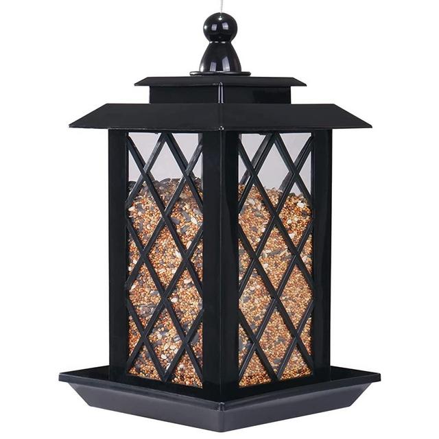 Bird Feeder, Vivace Large Bird Feeders for Outdoors Hanging Bird Feeder, 3.2lb Capacity Bird Seed Feeder Lantern Wild Bird Feeders for Outside Hanging, Black