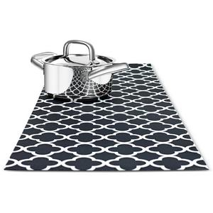 TRIVETRUNNER Decorative Trivet and Kitchen Table Runners Handles Heat, anti Slip, Hand Washable and Convenient for Hot Dishes, Black/White