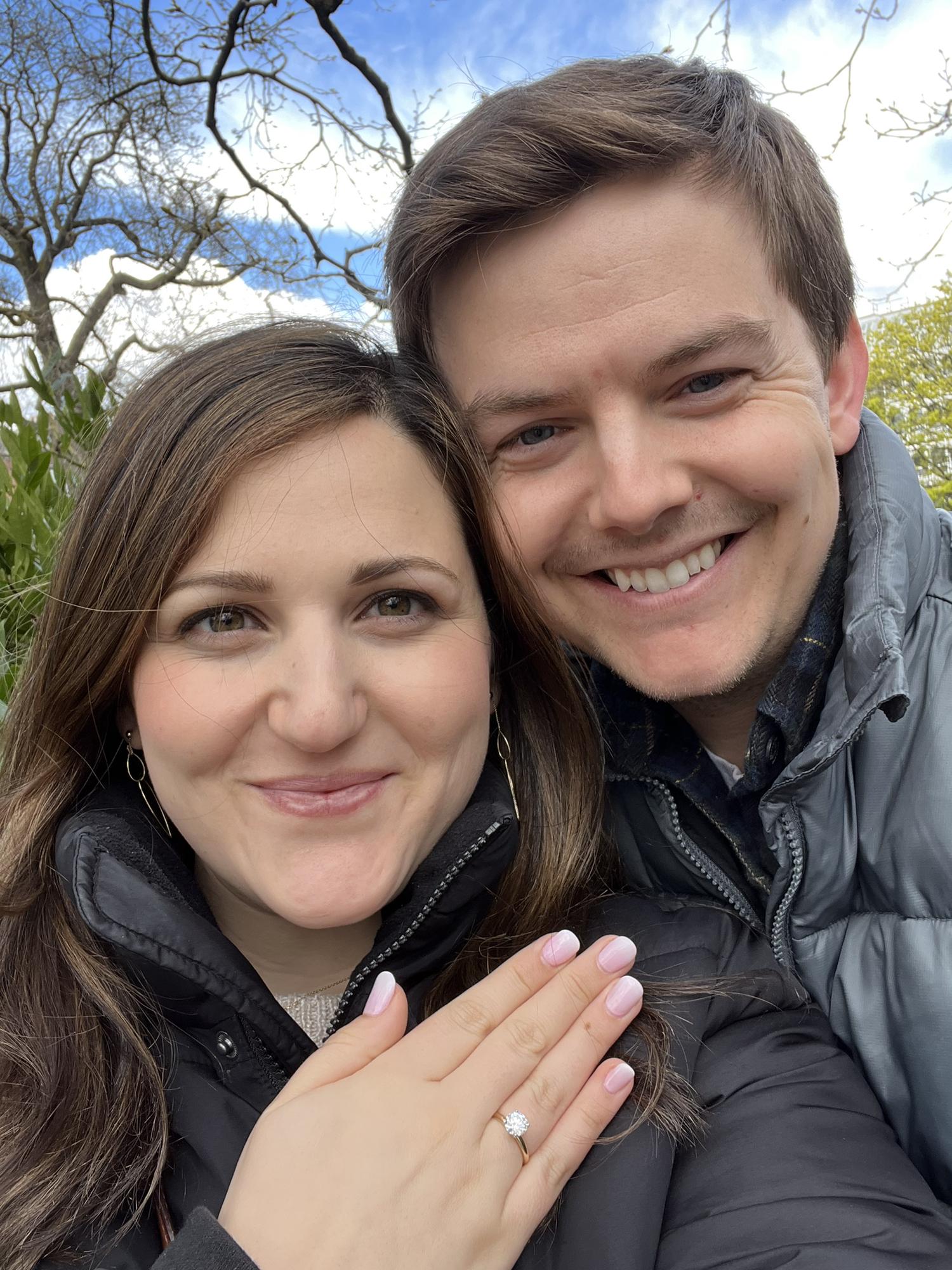 First picture taken after the proposal in Dublin, Ireland.