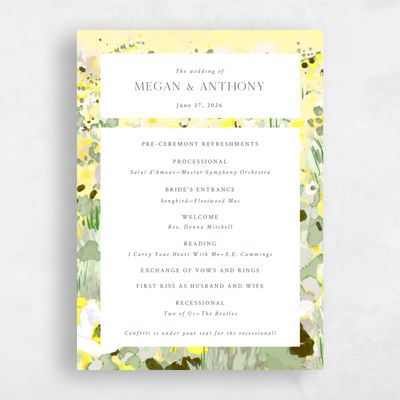 Laurel Green Wedding Program - Alta