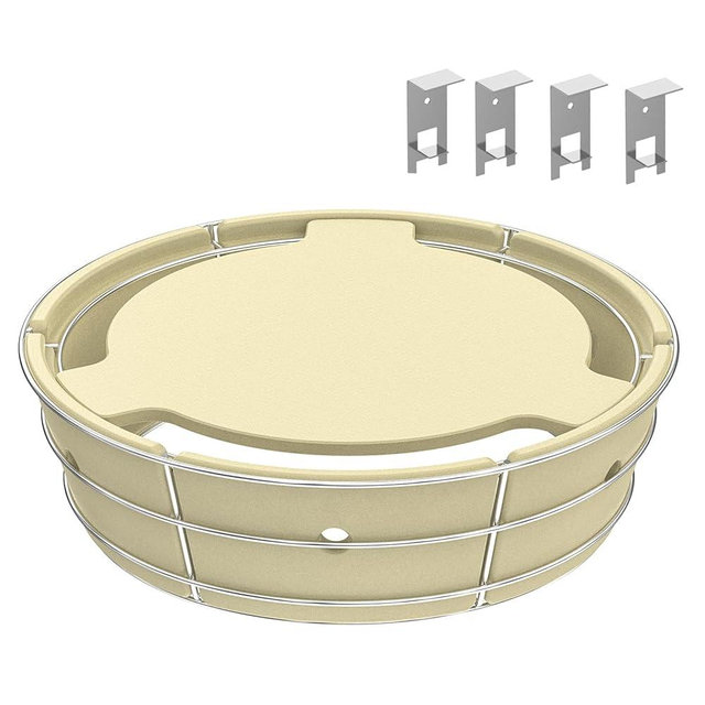Charkettle Charcoal Firebox Kit, Ceramic Basket with Heat Deflector Compatible with Weber 22-inch Kettle Charcoal Grills