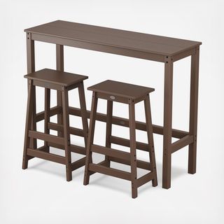 Modern Studio 3-Piece Stool Bar Balcony Set