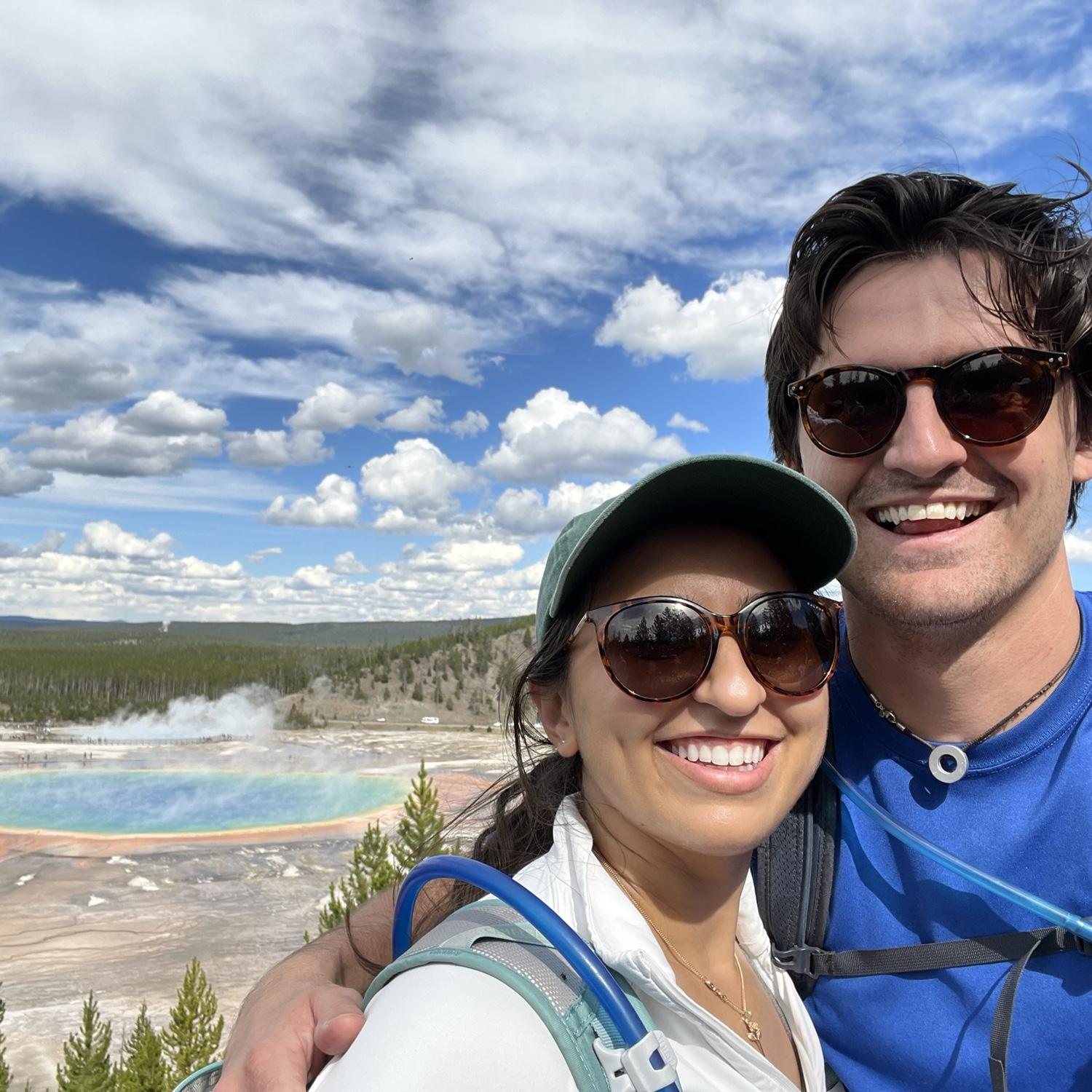 In front of the Grand Prismatic, Yellowstone, 2023
