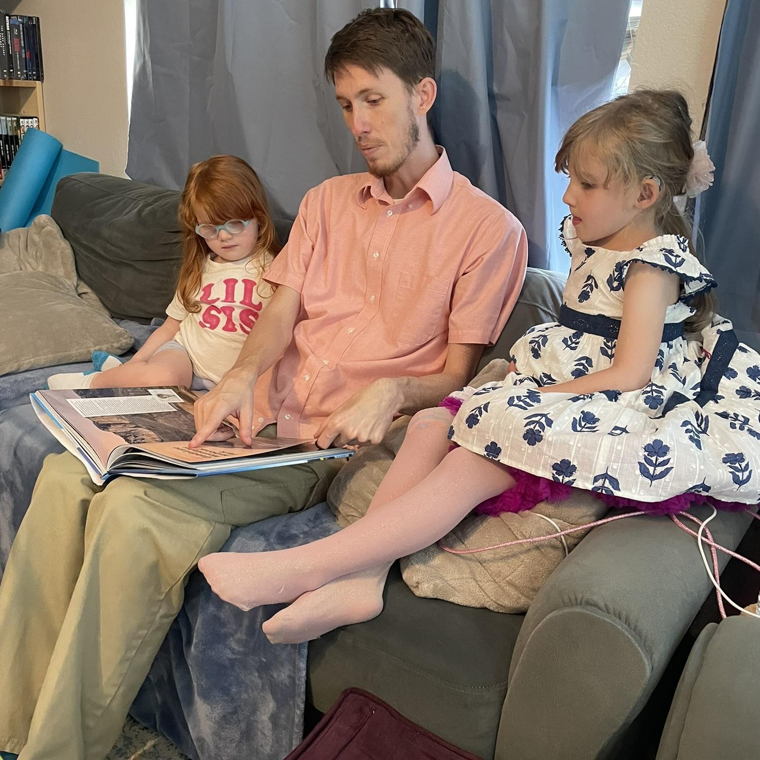 Dorothy and Abigail enjoyed so much listening to Benjamin telling the story of Jesus!