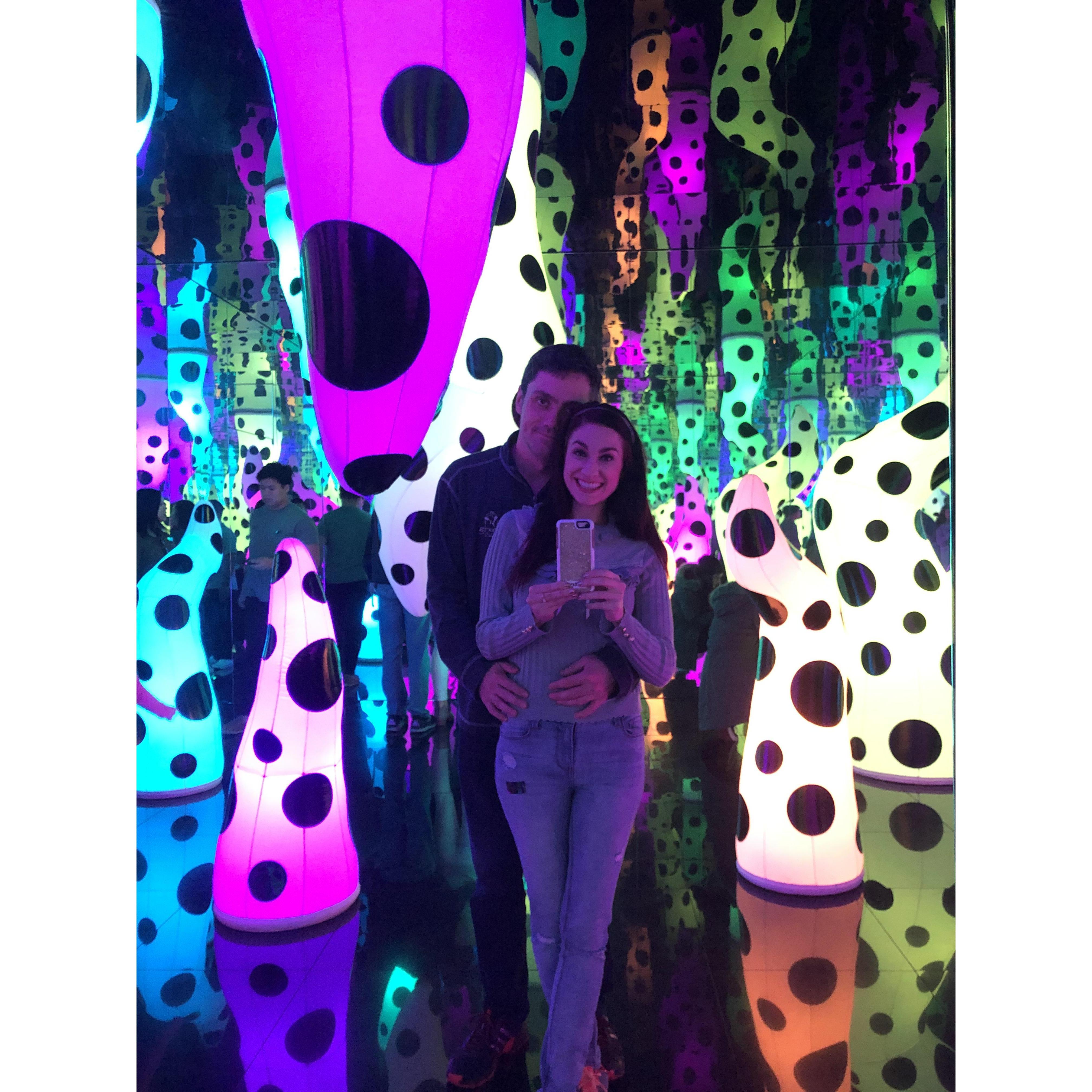 Visiting the Yayoi Kusama installation that visited the Tampa Museum of Art.