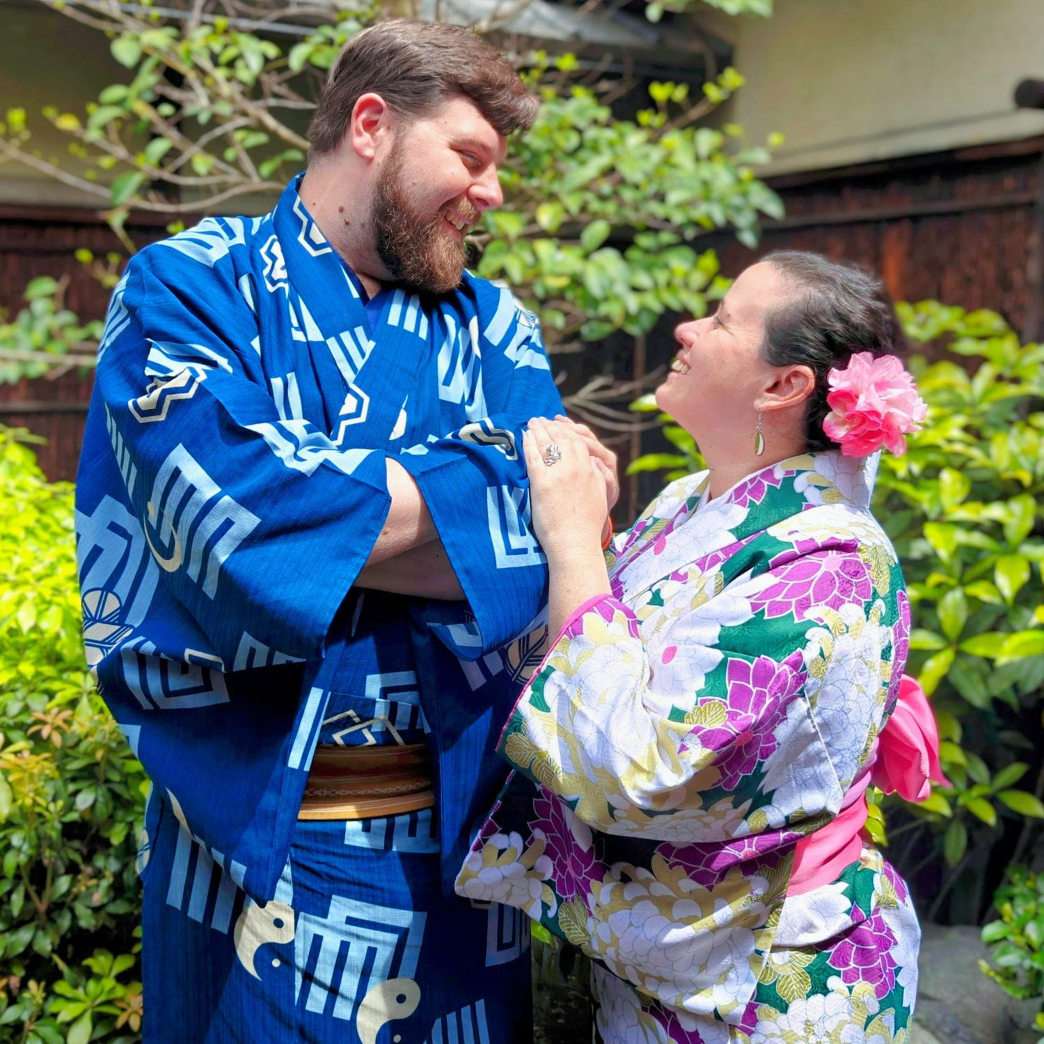 Wearing kimono on our 1st Japan trip during a traditional tea ceremony. Our tea master insisted on doing a photoshoot of us! (Apr. 2024)