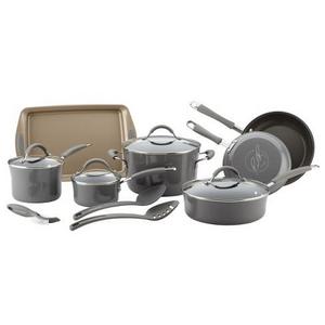 Rachael Ray 14pc Cucina Porcelain Set Gray