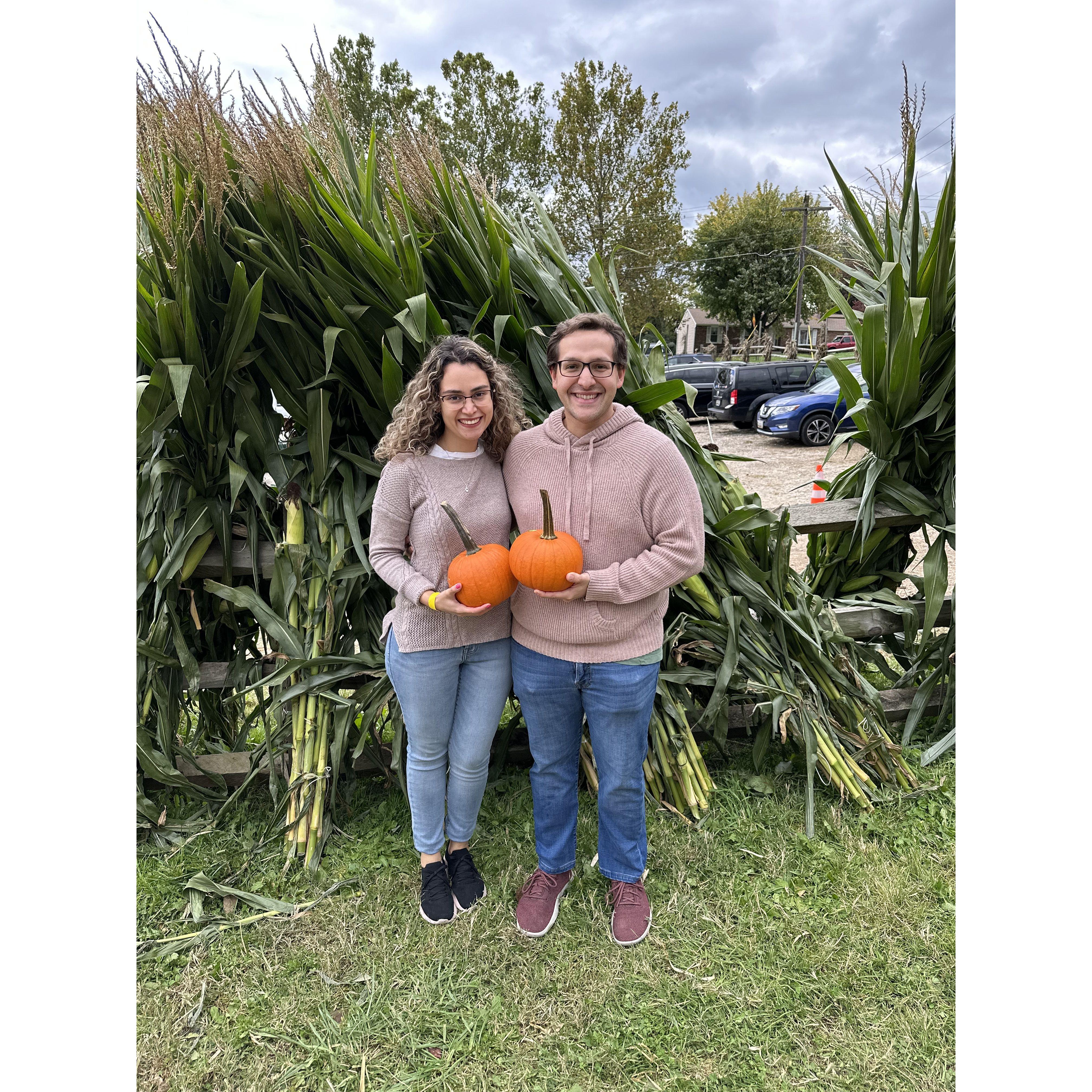 Fer's first pumpkin picking