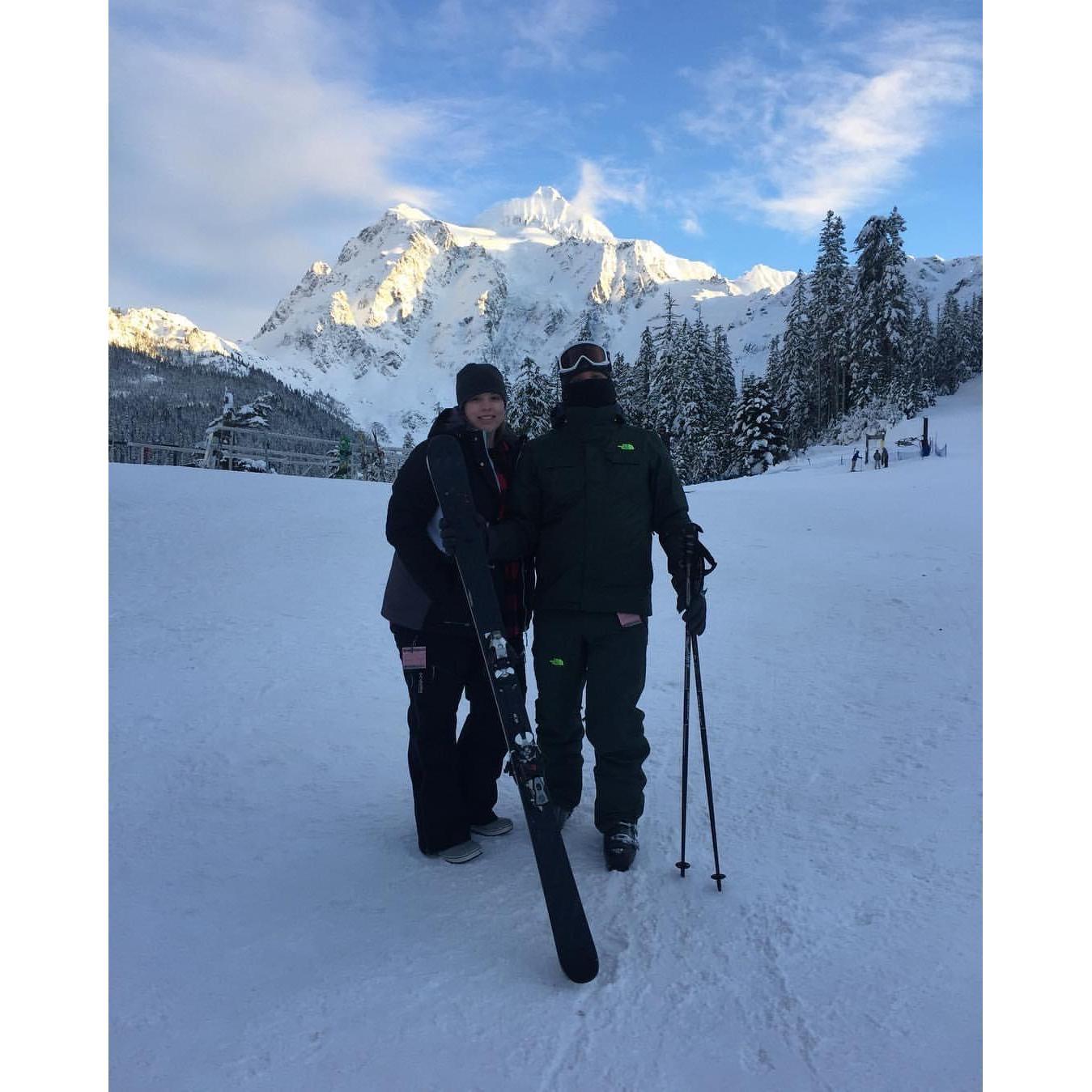 One time we tried snowboarding and ended up skiing