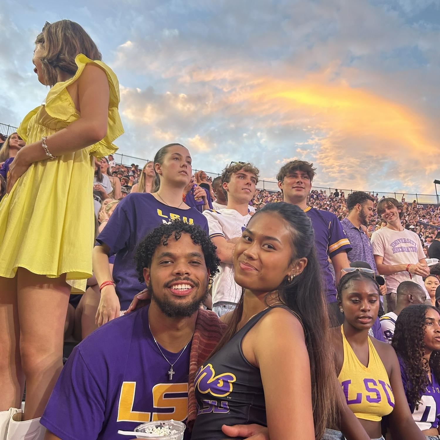 The first LSU football game Brenen and Alexia went to together!