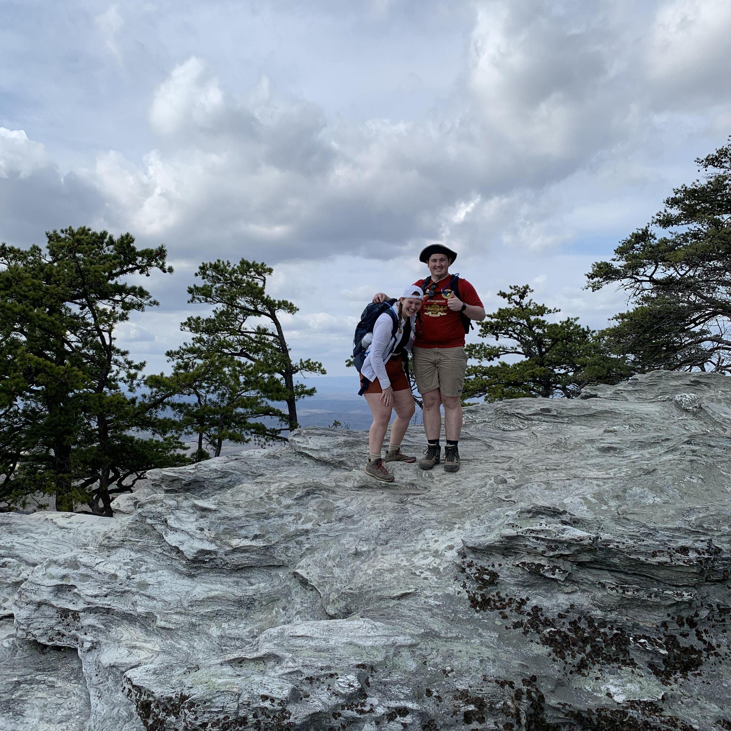 Hiking with friends at Hanging Rock State Park, North Carolina (March 2022)