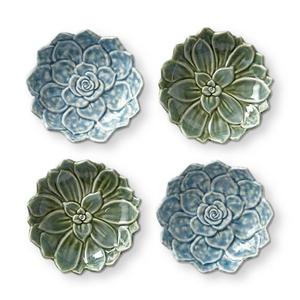 Tulum Mixed Succulent Dip Bowls, Set of 4