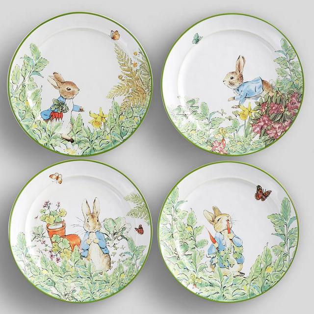 Peter Rabbit Garden Salad Plates, Set of 4 - Assorted