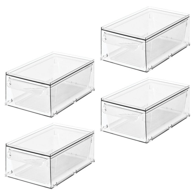 iDesign Stackable Kitchen Storage Drawer - Set of 4 - Clear