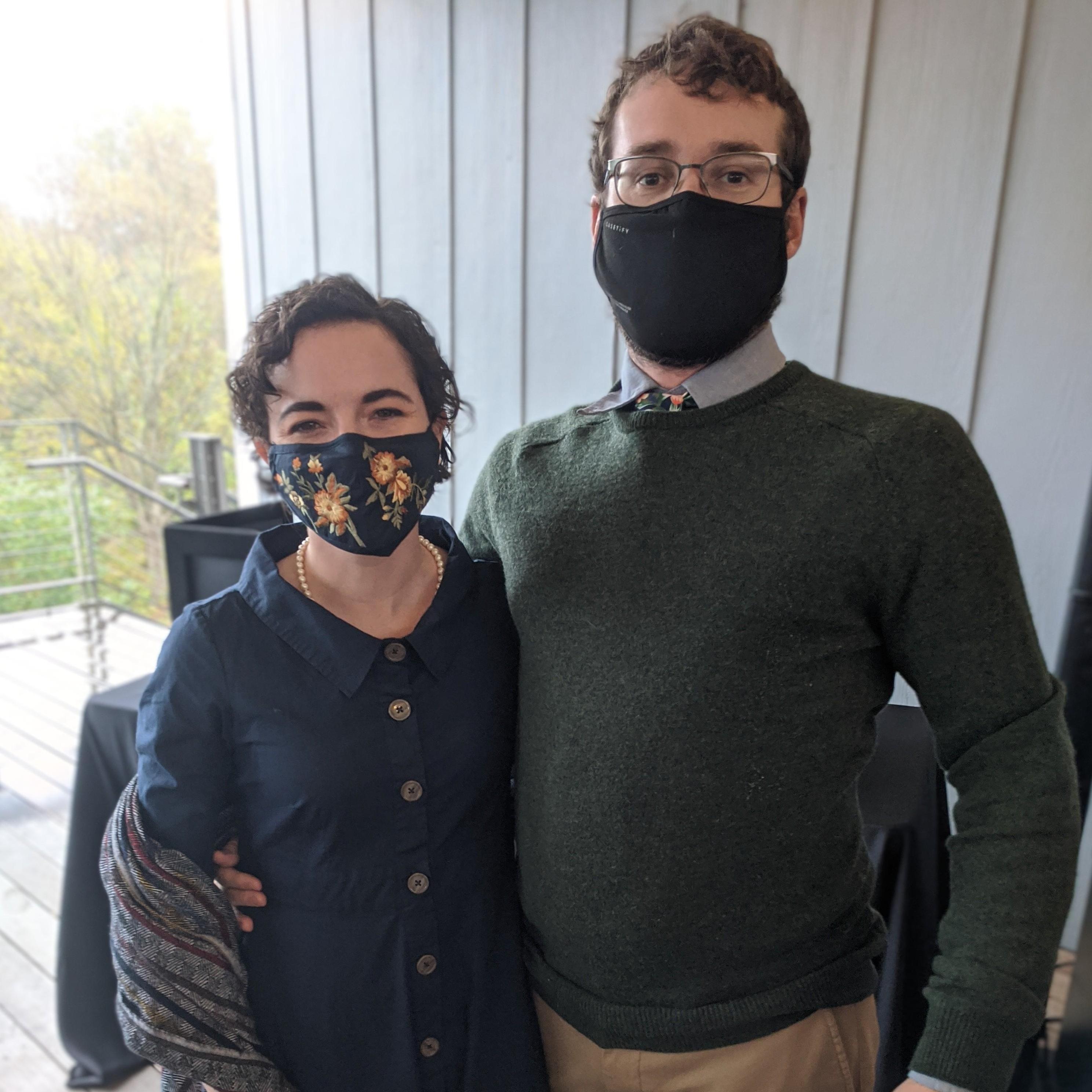 Masked up for the Capucci wedding in October 2020