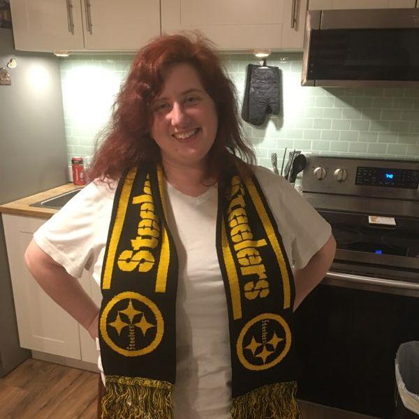 James got me a steelers scarf.