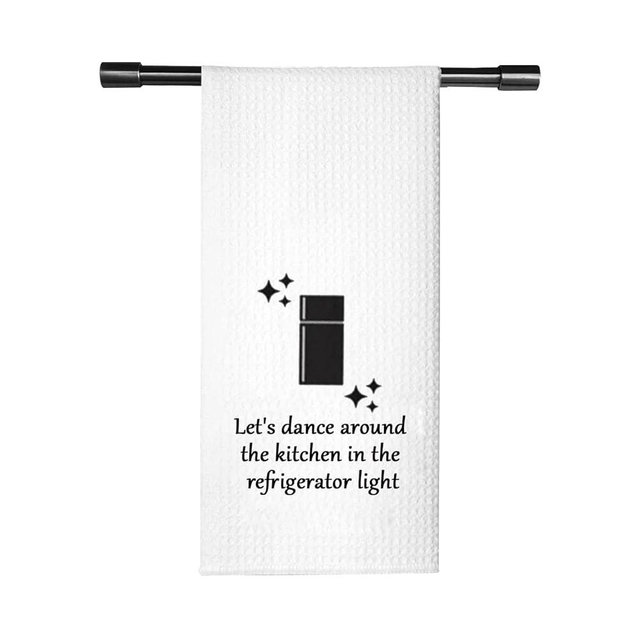 TSOTMO Housewarming Gift Let's Dance Around The Kitchen in The Refrigerator Light Kitchen Towel Dish Towel (Refrigerator Light Towel)