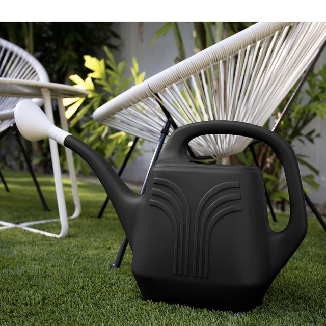 Bloem: Promo Watering Can: 2 Gallon Capacity - Black - Durable Resin, Removable Nozzle Spout, Two Handles, Wide Mouth, Indoor/Outdoor Use, Gardening