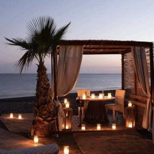 Sunset Dinner in Santorini, Greece