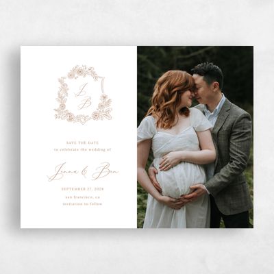 Brown Simple Wedding Save the Date - Lilah Photo