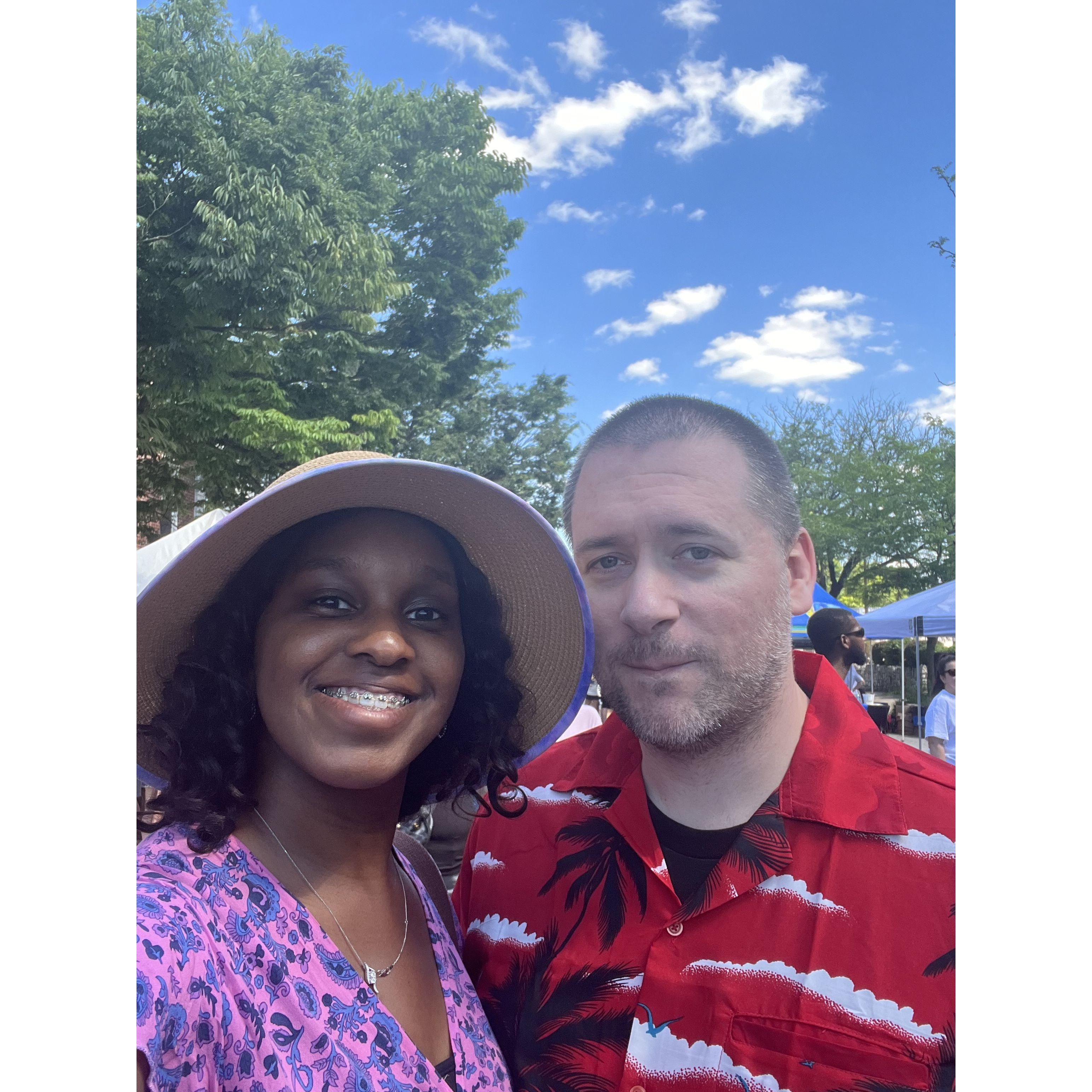 Michelle and Dennis love going to neighborhood festivals.