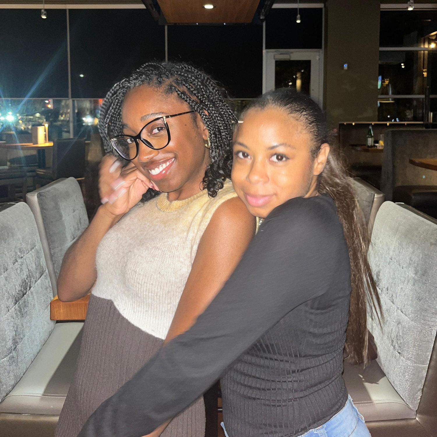 Vanessa and Krystal at the birthday/engagement dinner