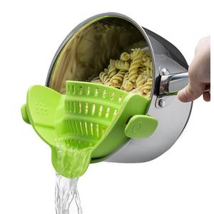 Kitchen Gizmo Snap N Strain Strainer, Clip On Silicone Colander, Fits all Pots and Bowls - Lime Green