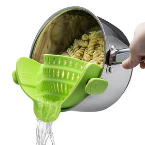 Kitchen Gizmo Snap N Strain Strainer, Clip On Silicone Colander, Fits all Pots and Bowls - Lime Green